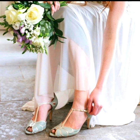 Rachel Simpson Shoes - Mimosa Mint Green Vintage Inspired t-strap heel by Rachel Simpson